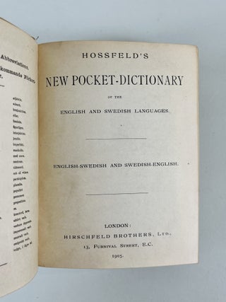 Hossfeld's New Pocket Dictionary of the English and Swedish Languages