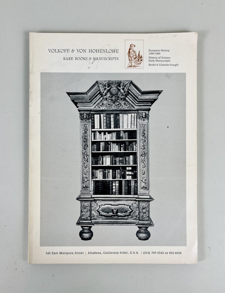 Item #612 Rare and selected scholarly books from the Reformation to the period of Enlightenment 1500-1800. Catalog No. 16.