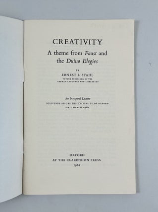 Creativity: A Theme from Faust and the Duino Elegies