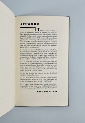 Odeography of B. Franklin.