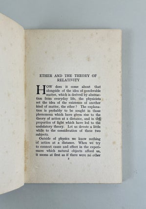 Sidelights on Relativity. I. Ether and Relativity. II. Geometry and Experience