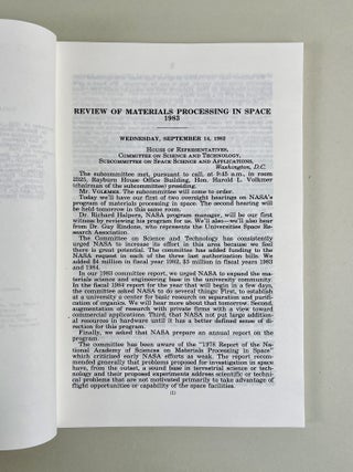 Review of Materials Processing In Space. Hearings Before the Subcommittee on Space Science and Applications of the Committee on Science and Technology U.S. House of Representatives. Ninety Eighth Congress, First session. September 14, 1983
