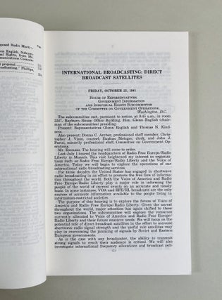 International Broadcasting: Direct Broadcast Satellites. Hearing Before a Subcommittee of the Committee on government Operations House of Representatives. Ninety-Seventh Congress. First Session. October 23, 1981.