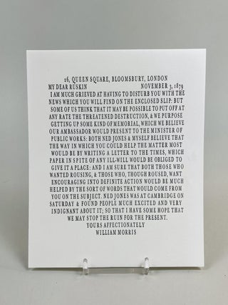 Item #696 Letter Written by William Morris, 26, Queen Square, Bloomsbury, London. November 3,...