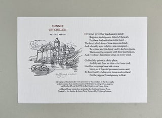 Item #699 Sonnet on Chillon. Lord Byron