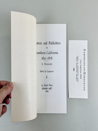 Printers and Publishers in Southern California 1850-1876