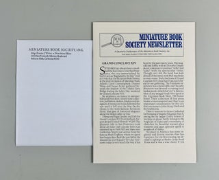 Item #722 Miniature Book Society Newsletter, No. 31, October 1996. Msgr Francis J. Weber, Mission...